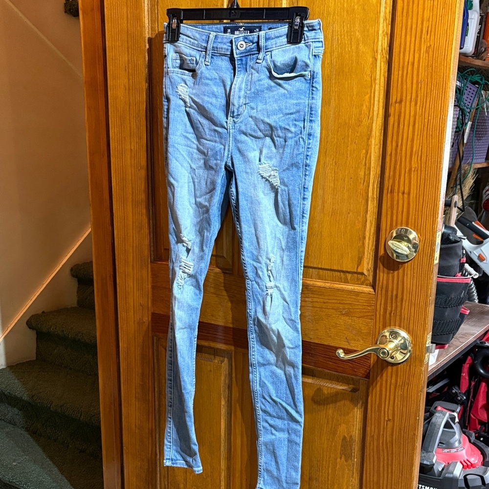 Hollister Light Blue Distressed Skinny Jeans